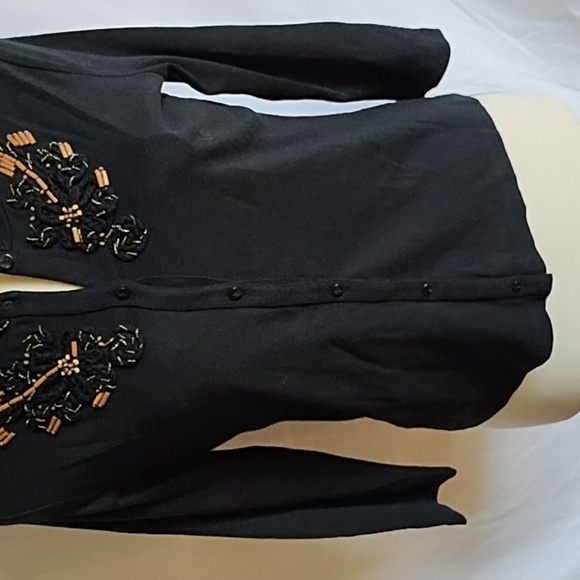 Rafaella Black and Tan Cardigan Sweater - Picture 3 of 7